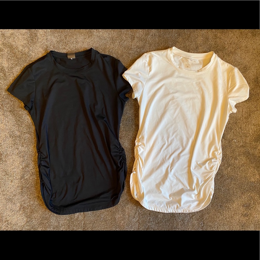 Side ruching athletic shirts